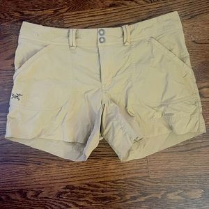Khaki Arcteryx shorts